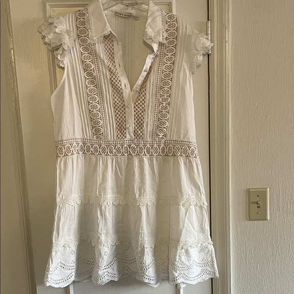 Alice + Olivia White Lace Mini Dress - Picture 4 of 10